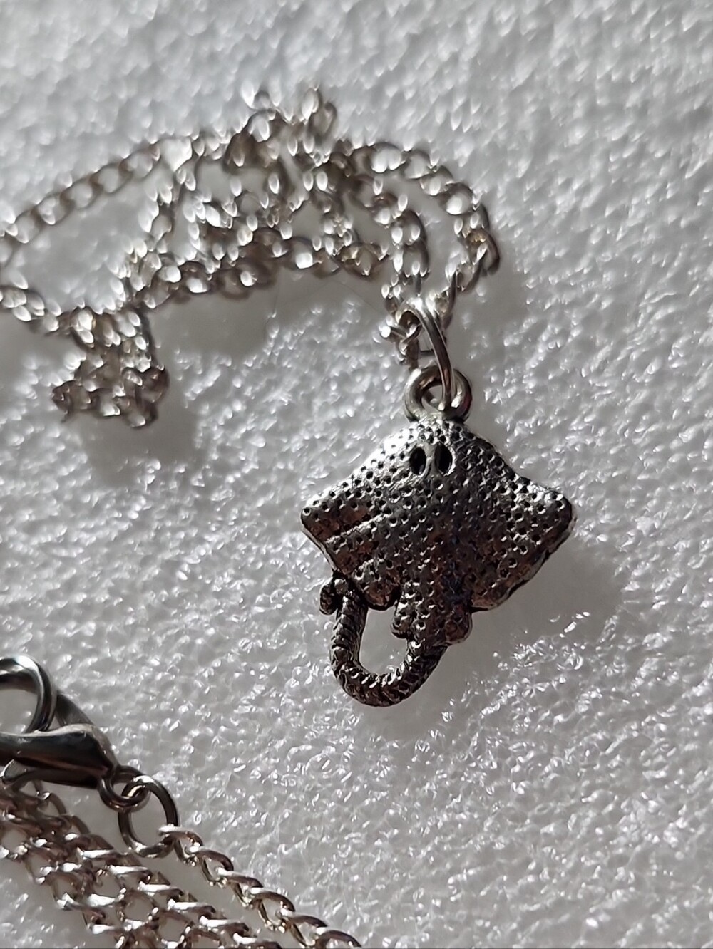Hand Crafted Silver Stingray Charm Necklace